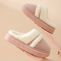 Comwarm-Pantoufles d'Hiver en Peluche pour Femme, Antidérapantes, Chaudes, en Coton, Fourrure Moelleuse, Plates, pour la Maison, Décontractées 1